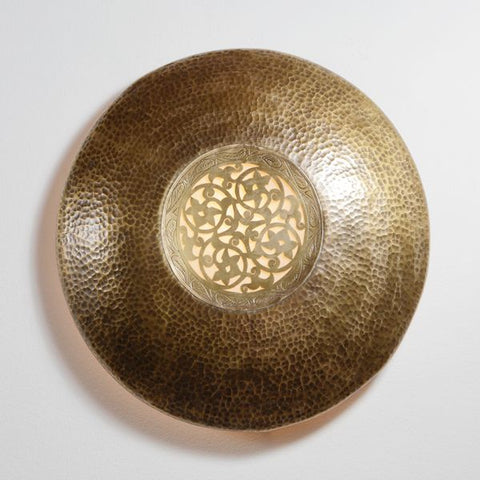 Hammered copper wall light